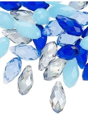Faceted Briolette Crystal Drops 12x6mm – 40pc Pack for Jewellery Making